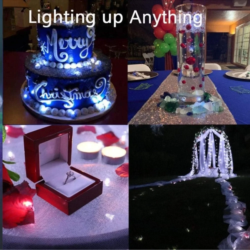 100Pcs Multicolor LED Balloon Lights, Waterproof Rainbow Flash Tiny Light Mini